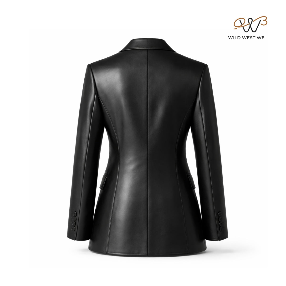 Women’s Black Leather Blazer Jacket