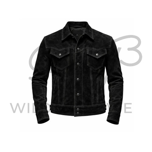 Men’s Black Suede Cowboy Jacket