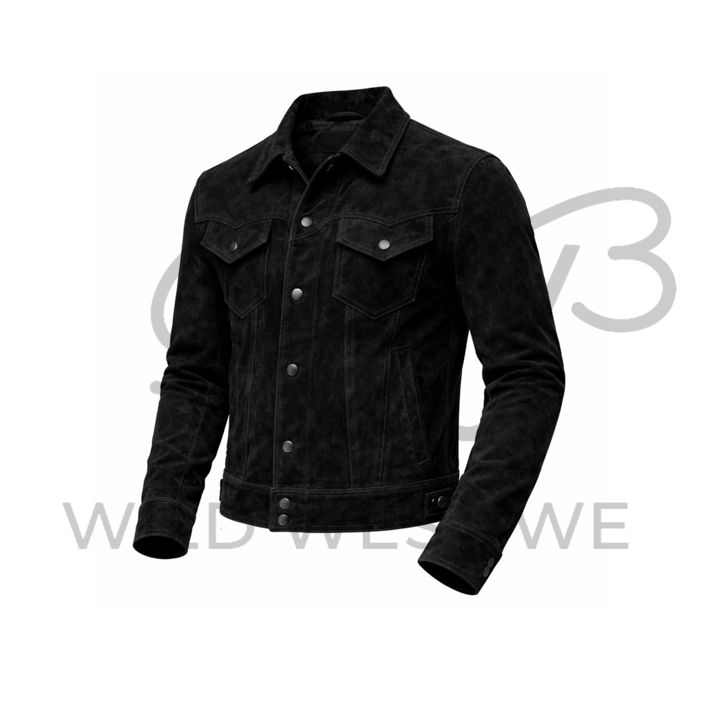 Men’s Black Suede Cowboy Jacket