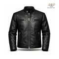Men’s Black Cafe Racer Leather Jacket