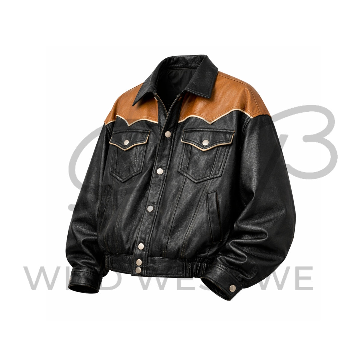 Men’s Vintage Two-Tone Western Leather Jacket