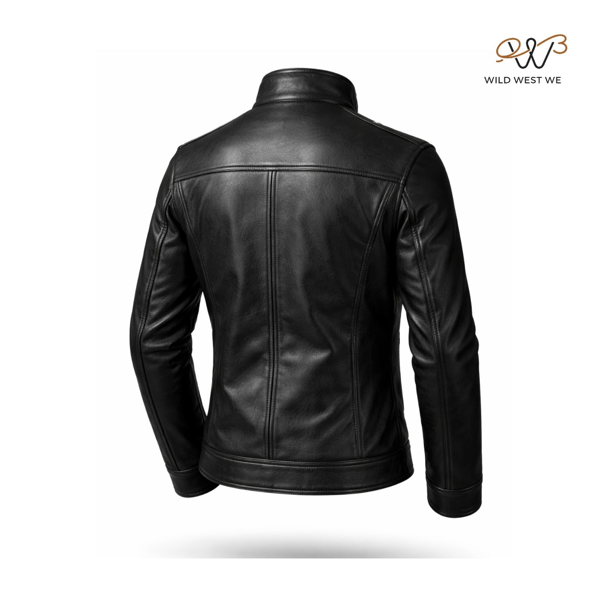 Men’s Black Military Style Leather Jacket