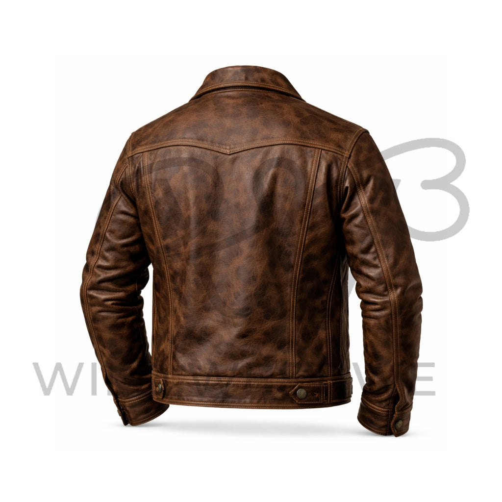 Men’s Ranch Style Western Leather Jacket