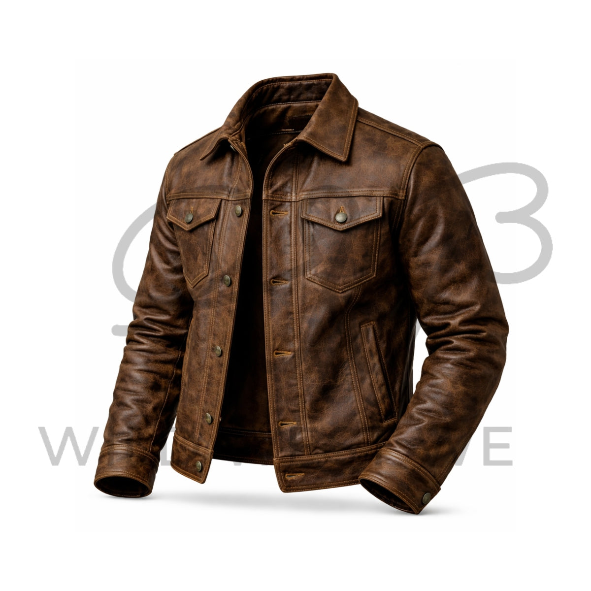 Men’s Ranch Style Western Leather Jacket