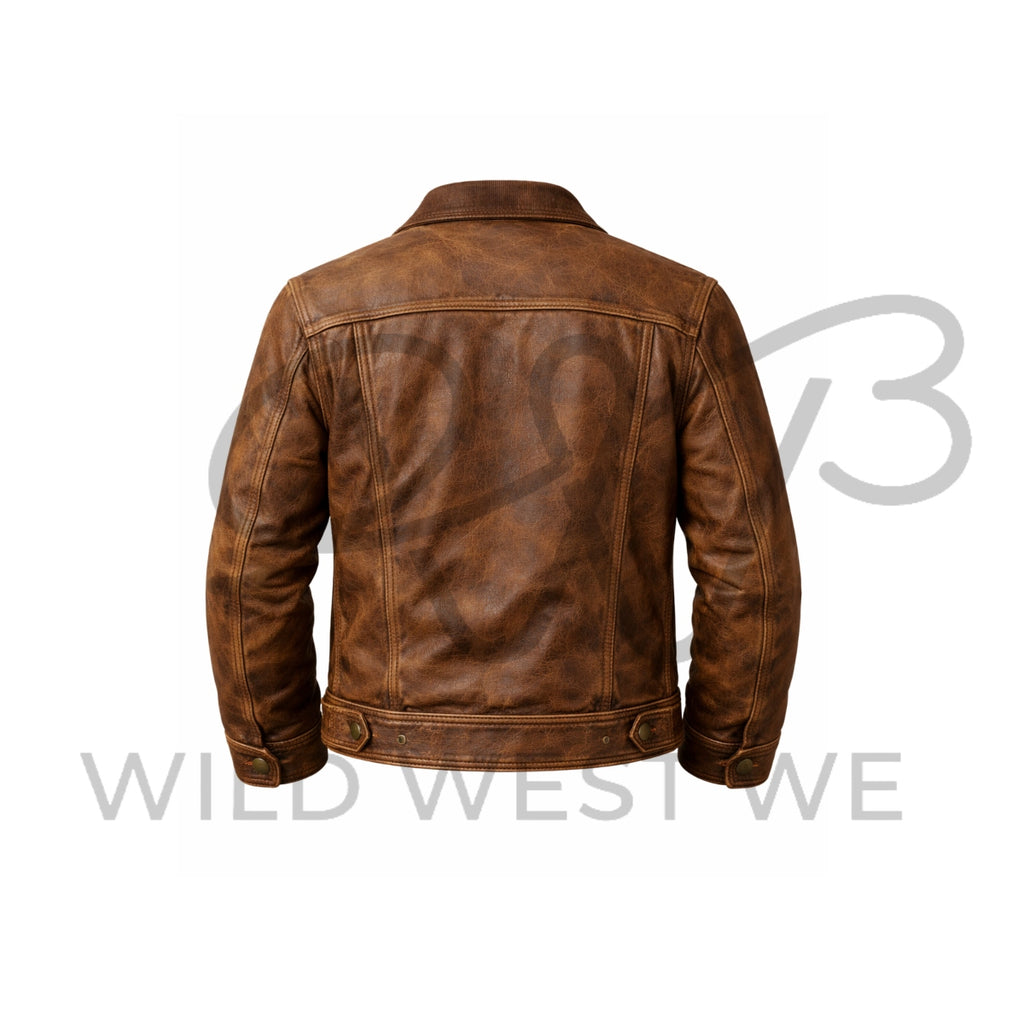 Men’s Rustic Brown Ranch Leather Jacket