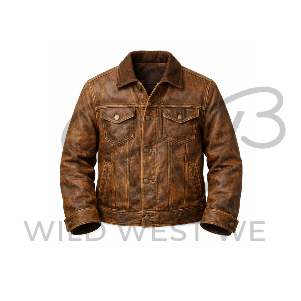Men’s Rustic Brown Ranch Leather Jacket