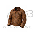 Men’s Rustic Brown Ranch Leather Jacket