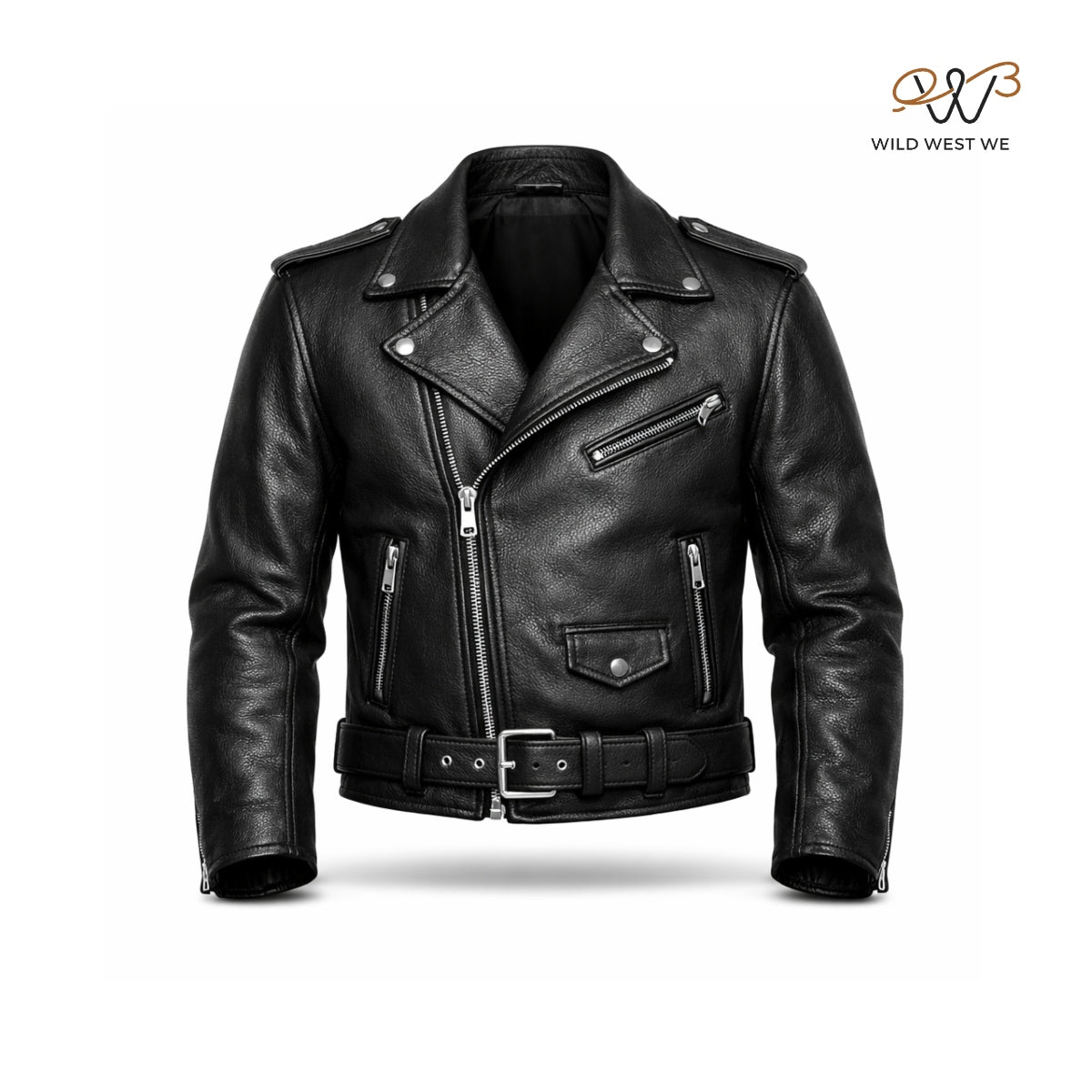 Men’s Black Classic Biker Leather Jacket