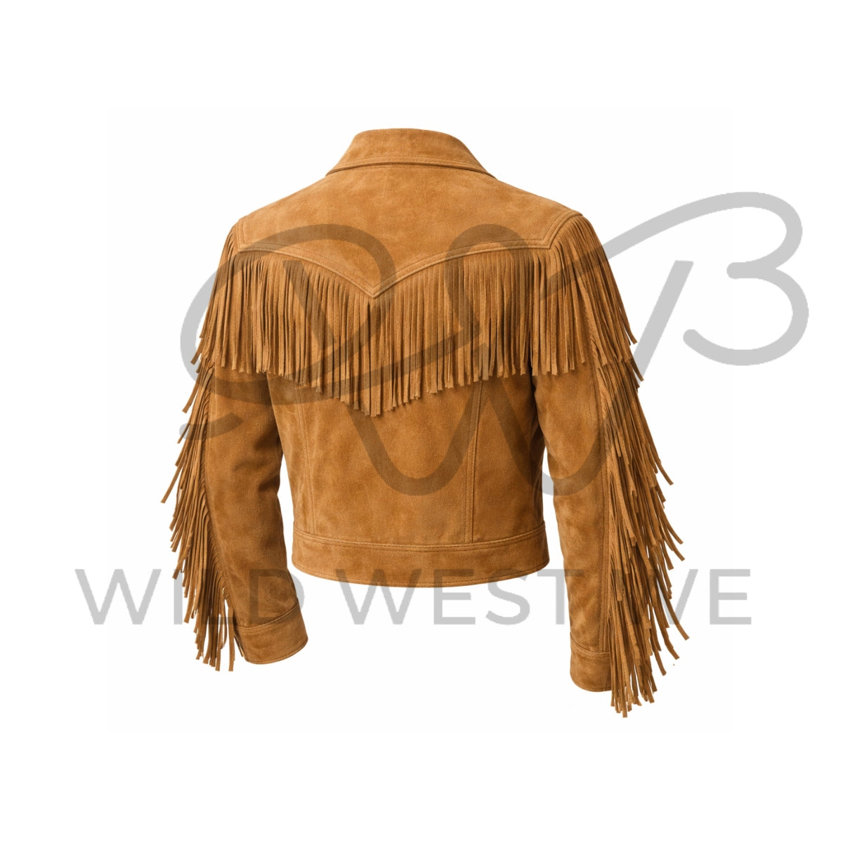 Men’s Tan Suede Fringe Western Jacket 