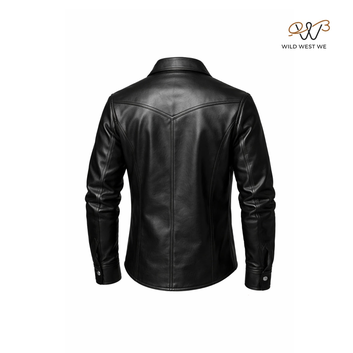 Men’s Black Western Leather Shirt Jacket