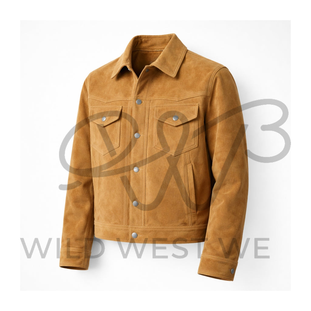 Men’s Tan Suede Western Jacket
