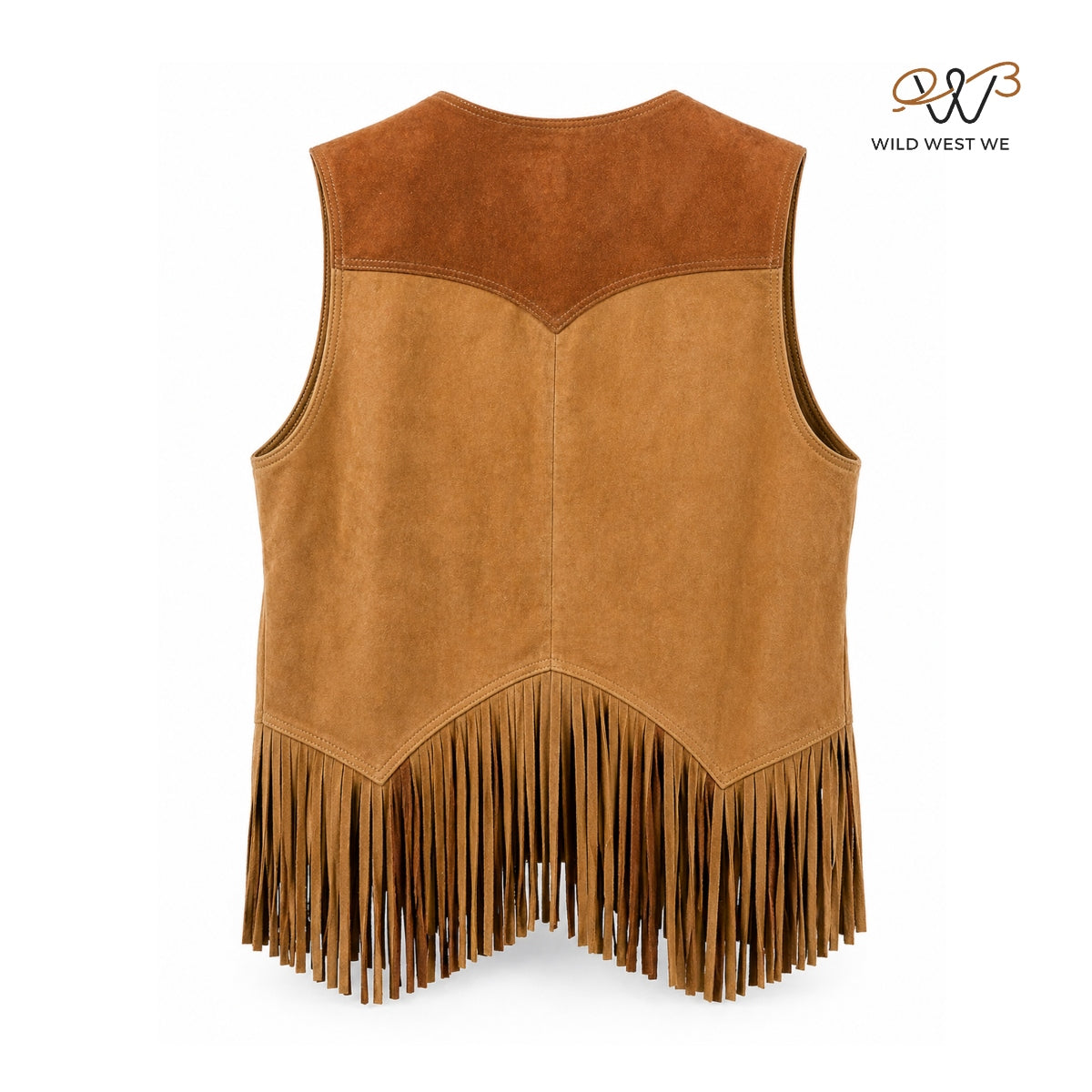 Men’s Two-Tone Suede Fringe Western Vest