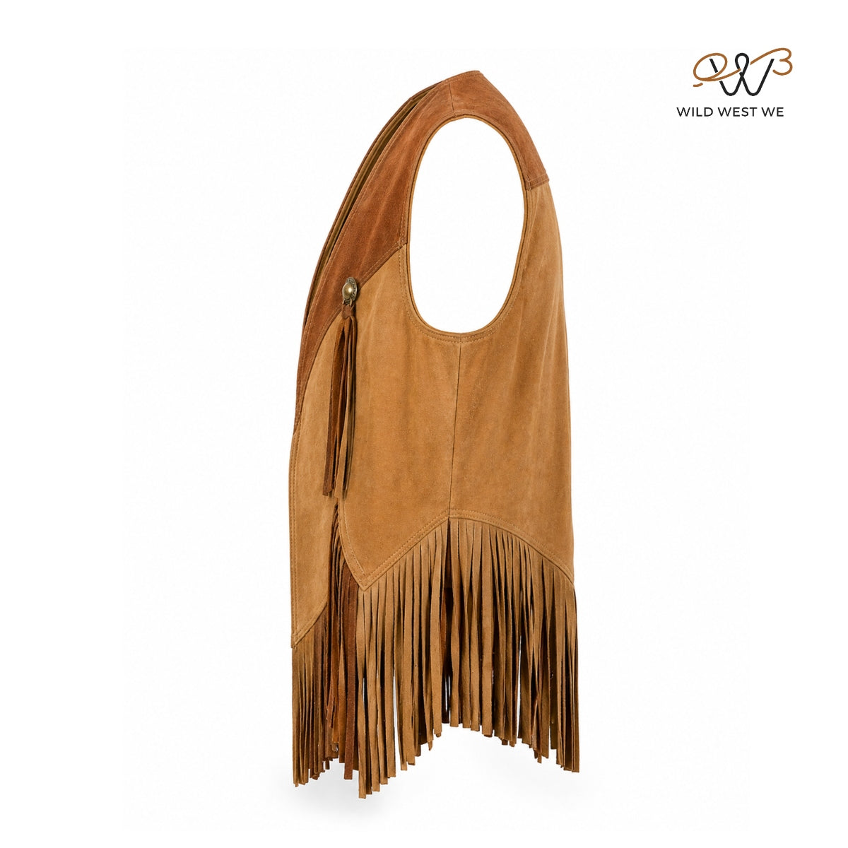 Men’s Two-Tone Suede Fringe Western Vest