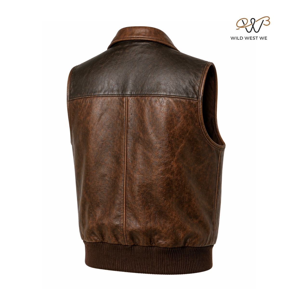 Men’s Vintage Brown Workwear Leather Vest