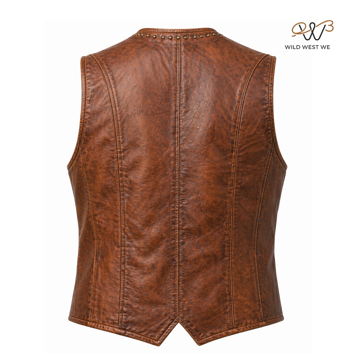 Men’s Vintage Studded Distressed Leather Vest
