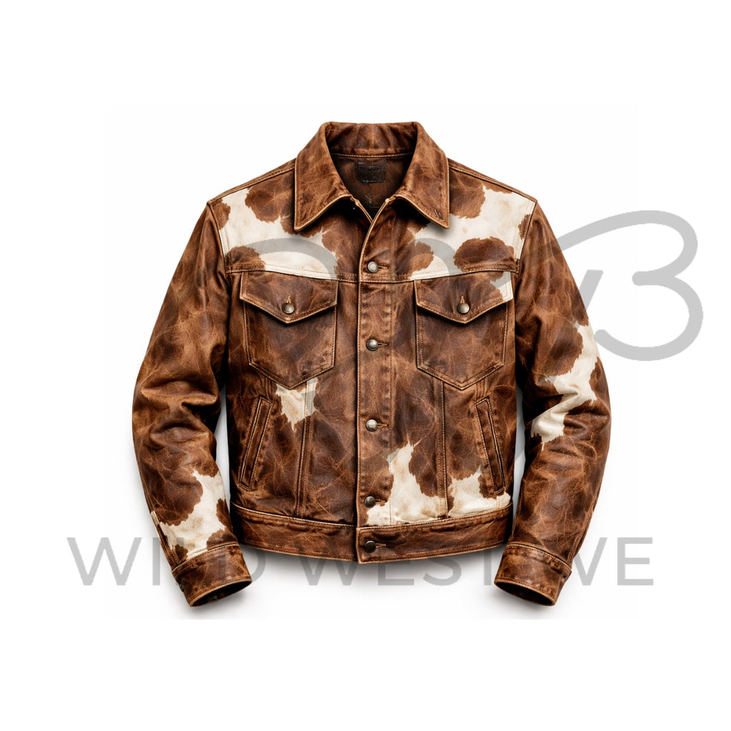 Men’s Vintage Cowhide Western Leather Jacket