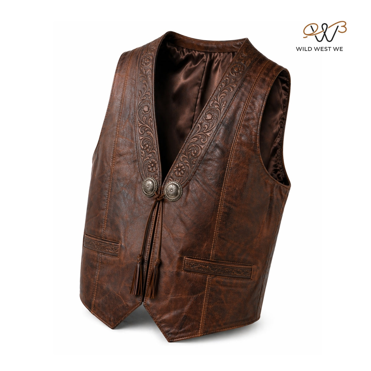 Men’s Distressed Vintage Western Leather Vest