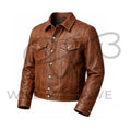 Men’s Brown Western Leather Jacket 