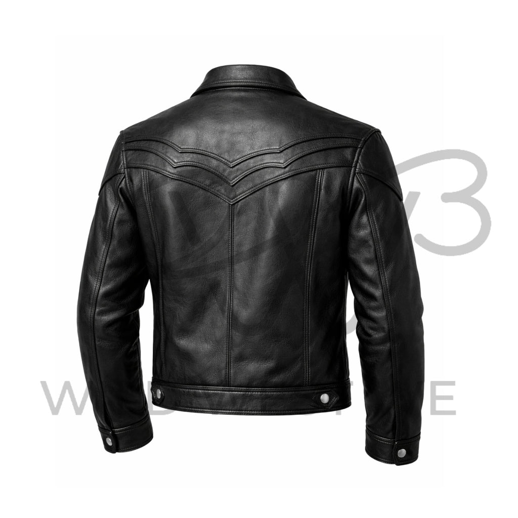Men’s Black Western Leather Jacket 