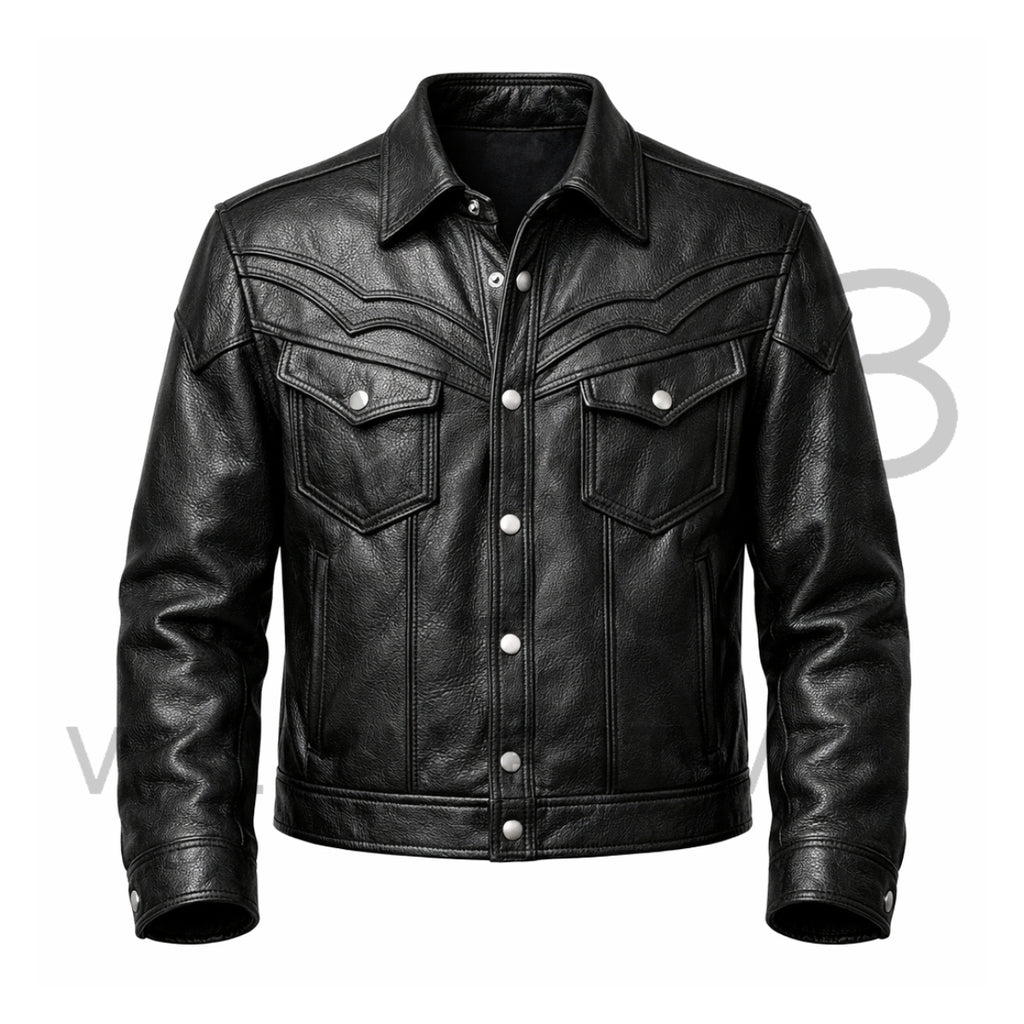 Men’s Black Western Leather Jacket 