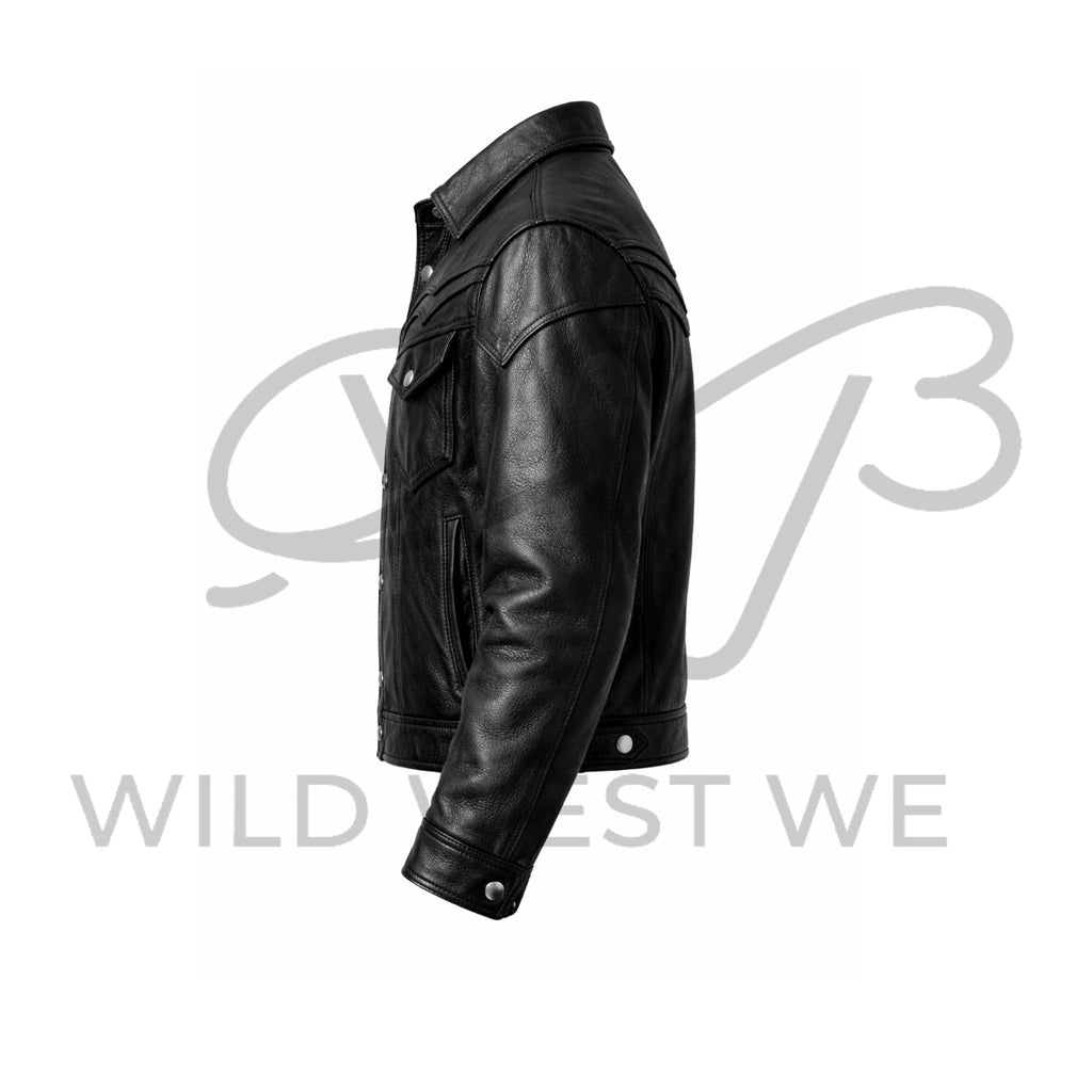 Men’s Black Western Leather Jacket 