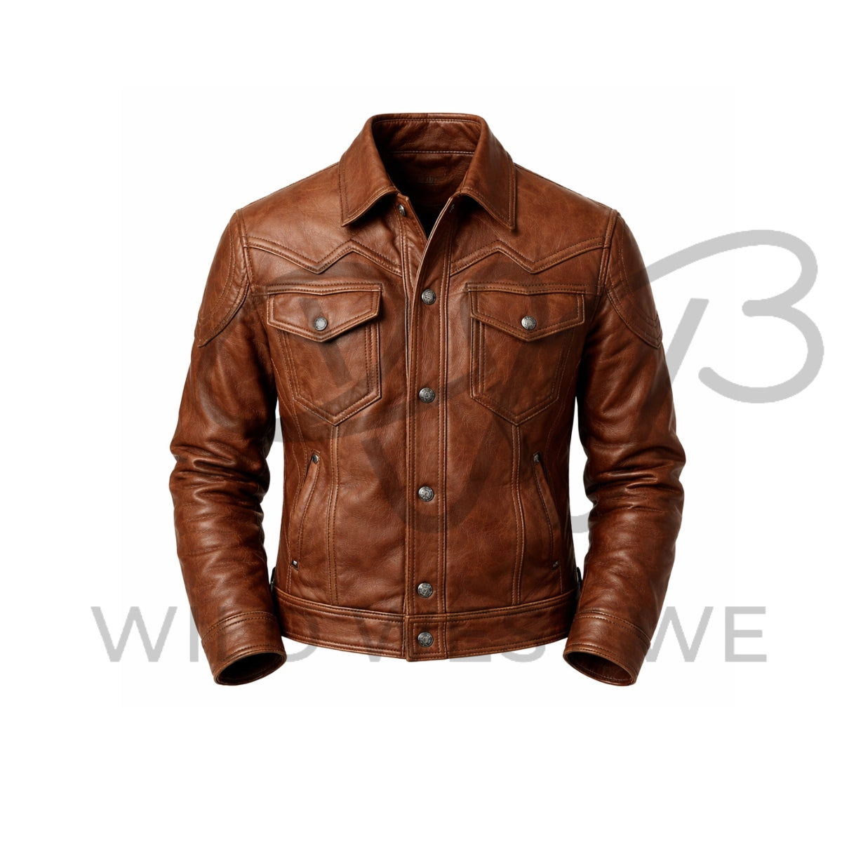 Men’s Western Double Yoke Leather Jacket