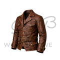Men’s Western Gunslinger Leather Jacket with Belt