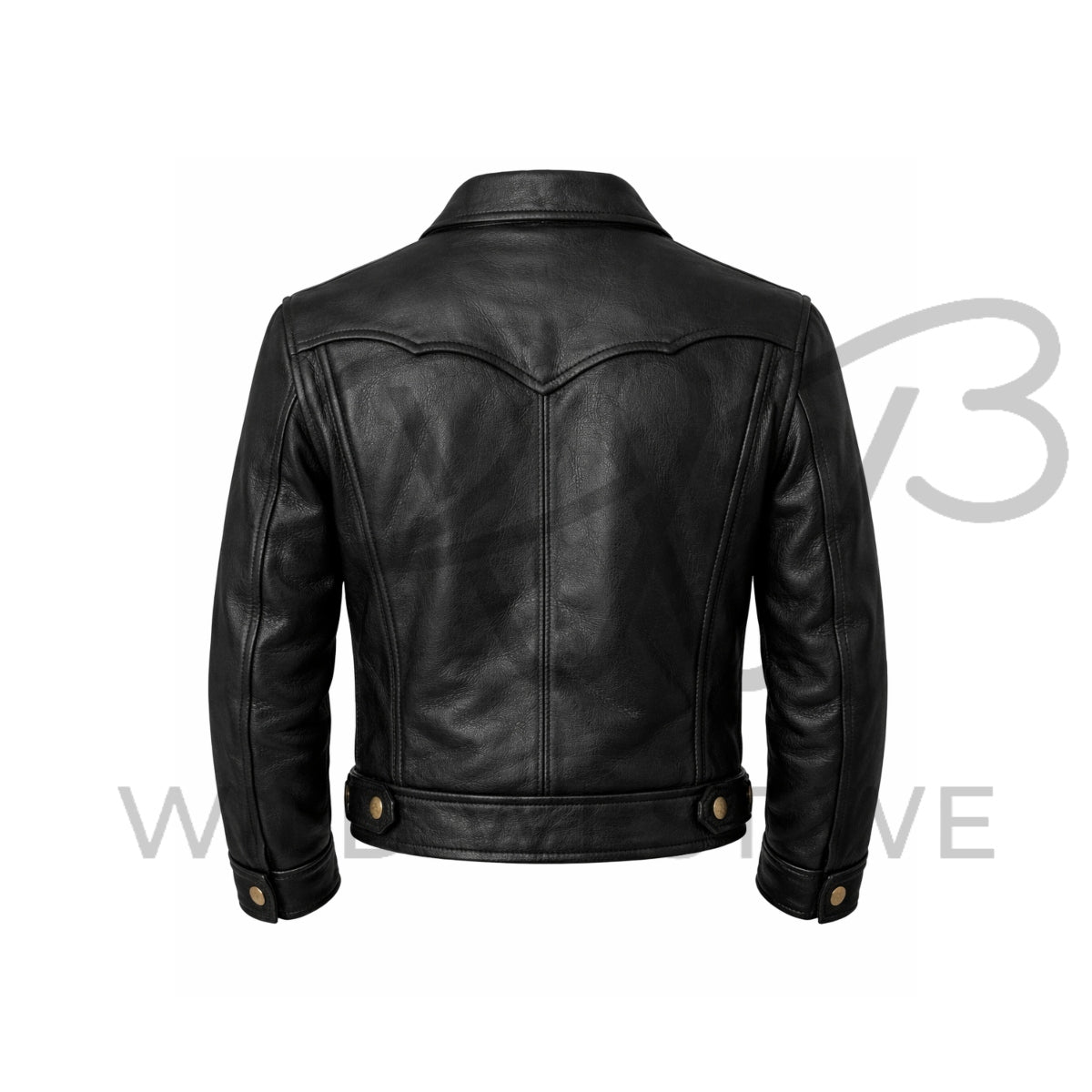 Men’s Western Leather Jacket with Antique Brass Hardware