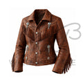 Women’s Western Fringe Concho Leather Jacket