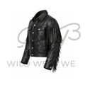 Men’s Black Western Fringe Leather Jacket