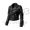 Women’s Studded Western Fringe Leather Jacket