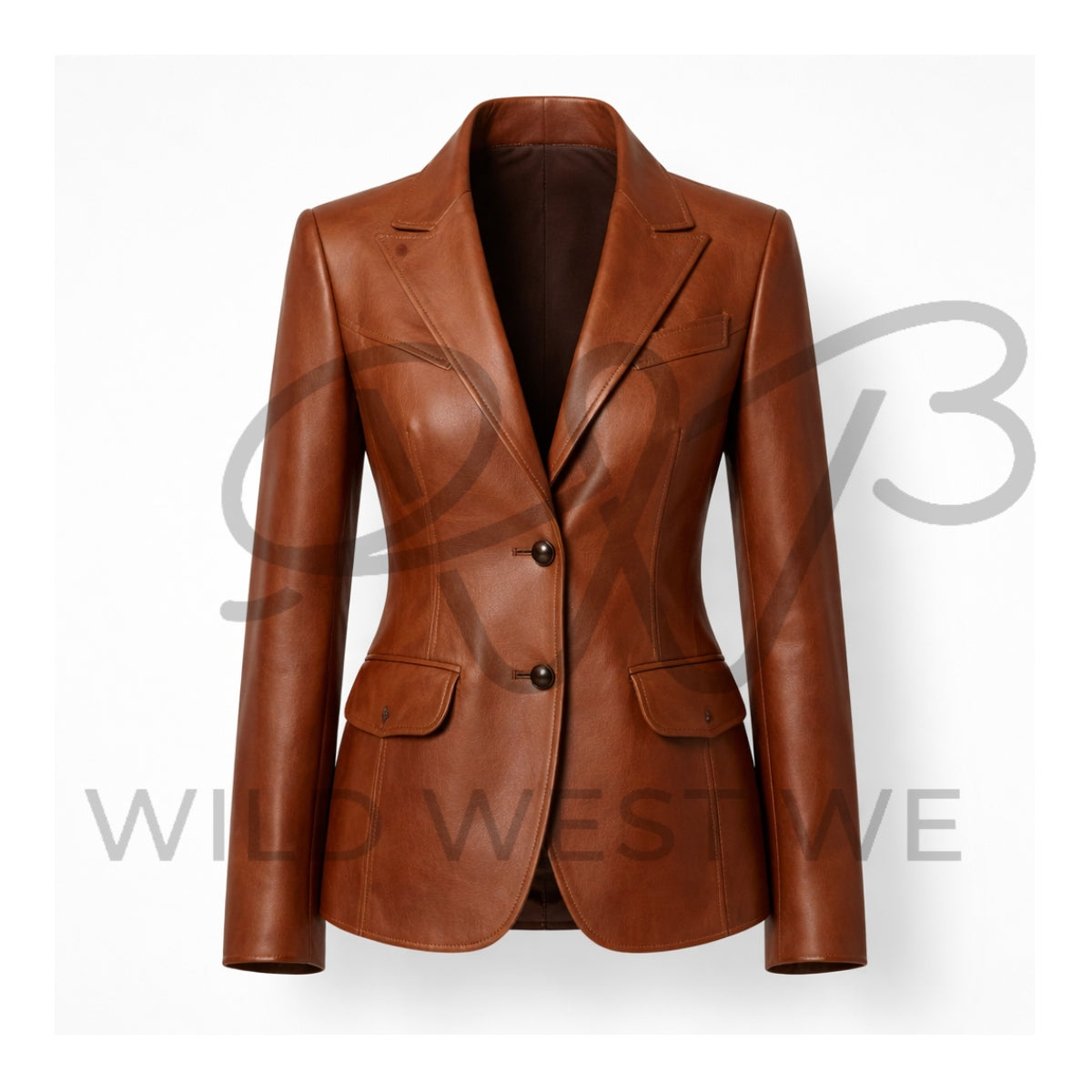 Women’s Brown Western Leather Blazer 