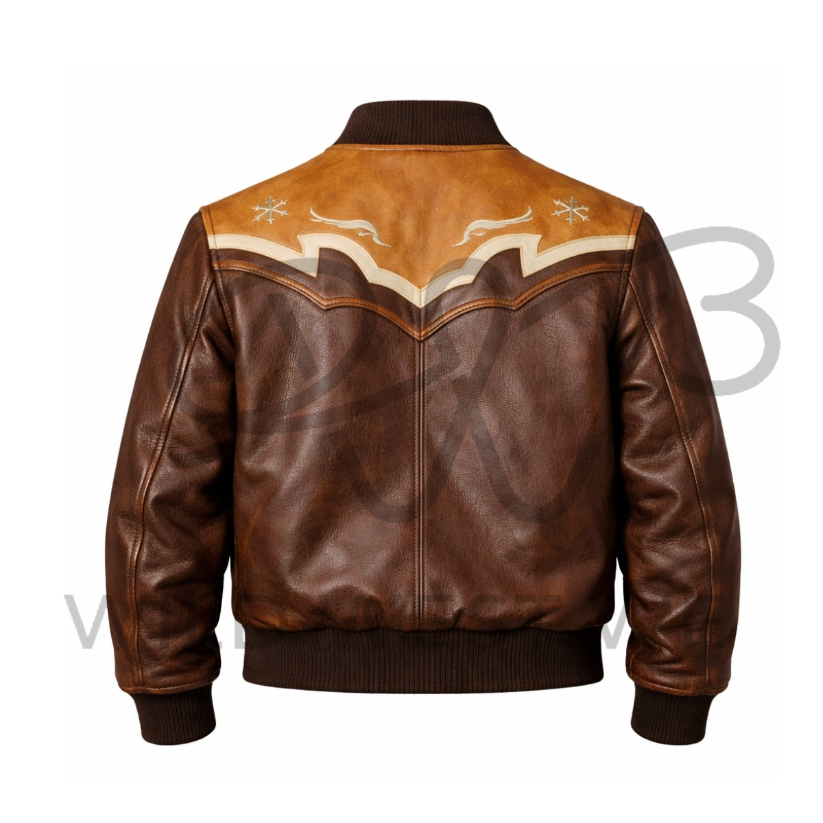 Men’s Western Leather Bomber Jacket 