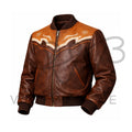 Men’s Western Leather Bomber Jacket 