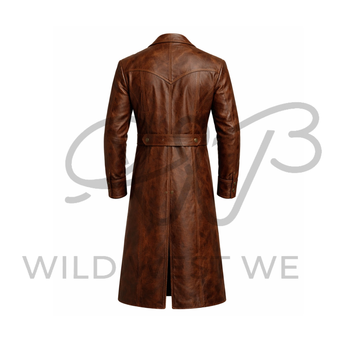 Men’s Classic Western Leather Long Coat