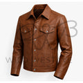 Men’s Brown Western Leather Jacket 