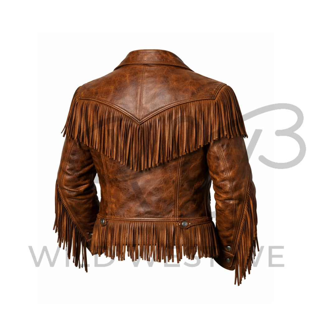 Men’s Western Fringe Leather Jacket 