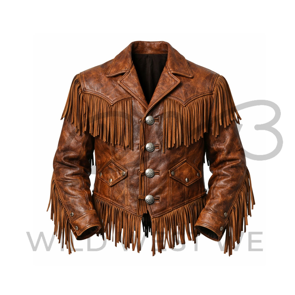 Men’s Western Fringe Leather Jacket 