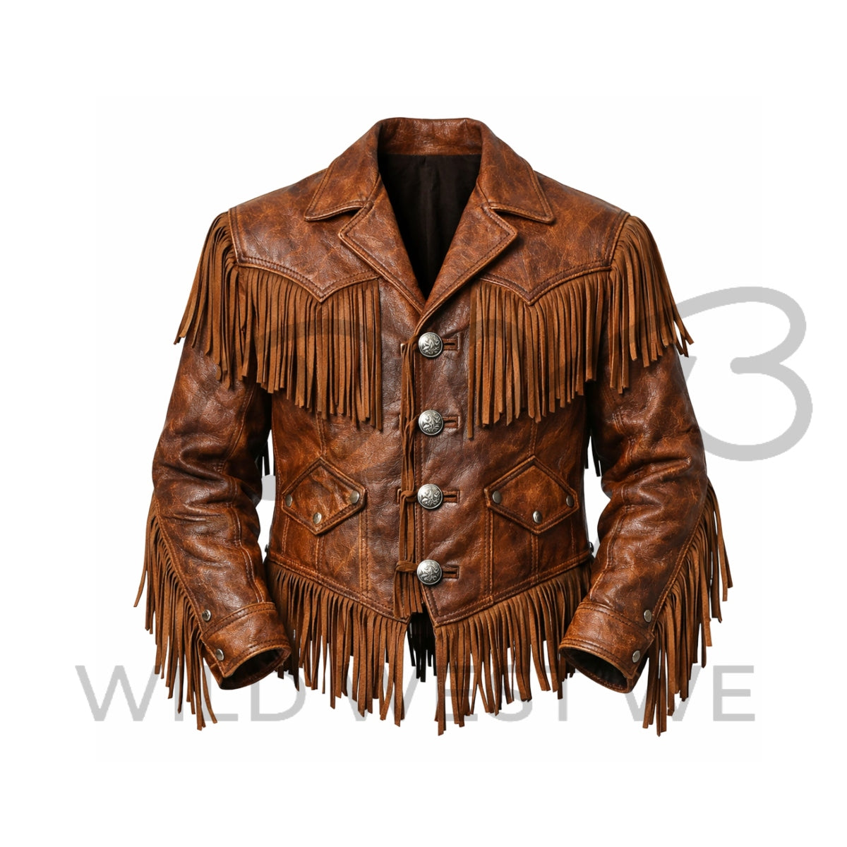 Men’s Western Fringe Leather Jacket 