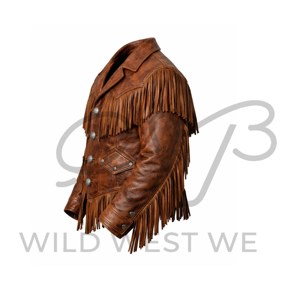 Men’s Western Fringe Leather Jacket 