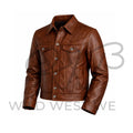 Men’s Western Paneled Leather Jacket
