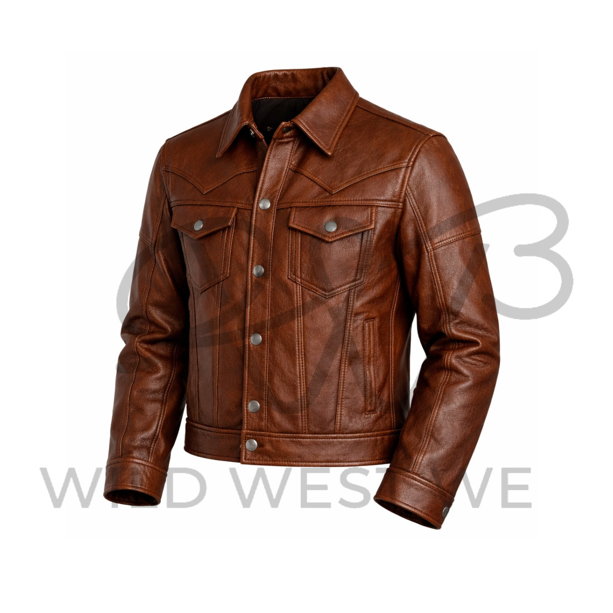 Men’s Western Paneled Leather Jacket