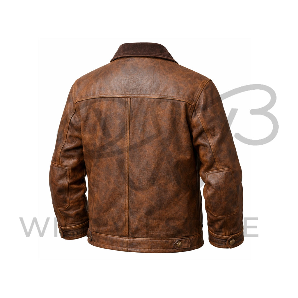 Men’s Western Ranch Work Leather Jacket