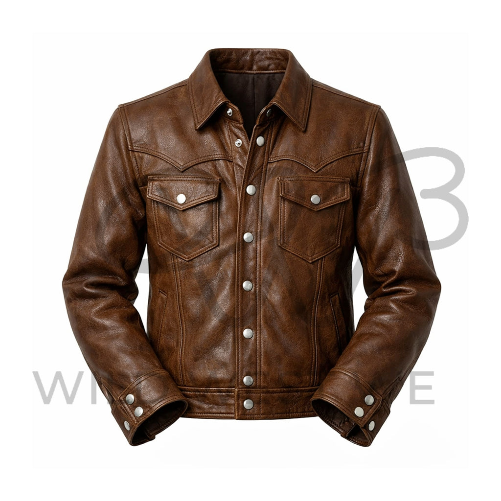 Men’s Brown Cowboy Leather Jacket