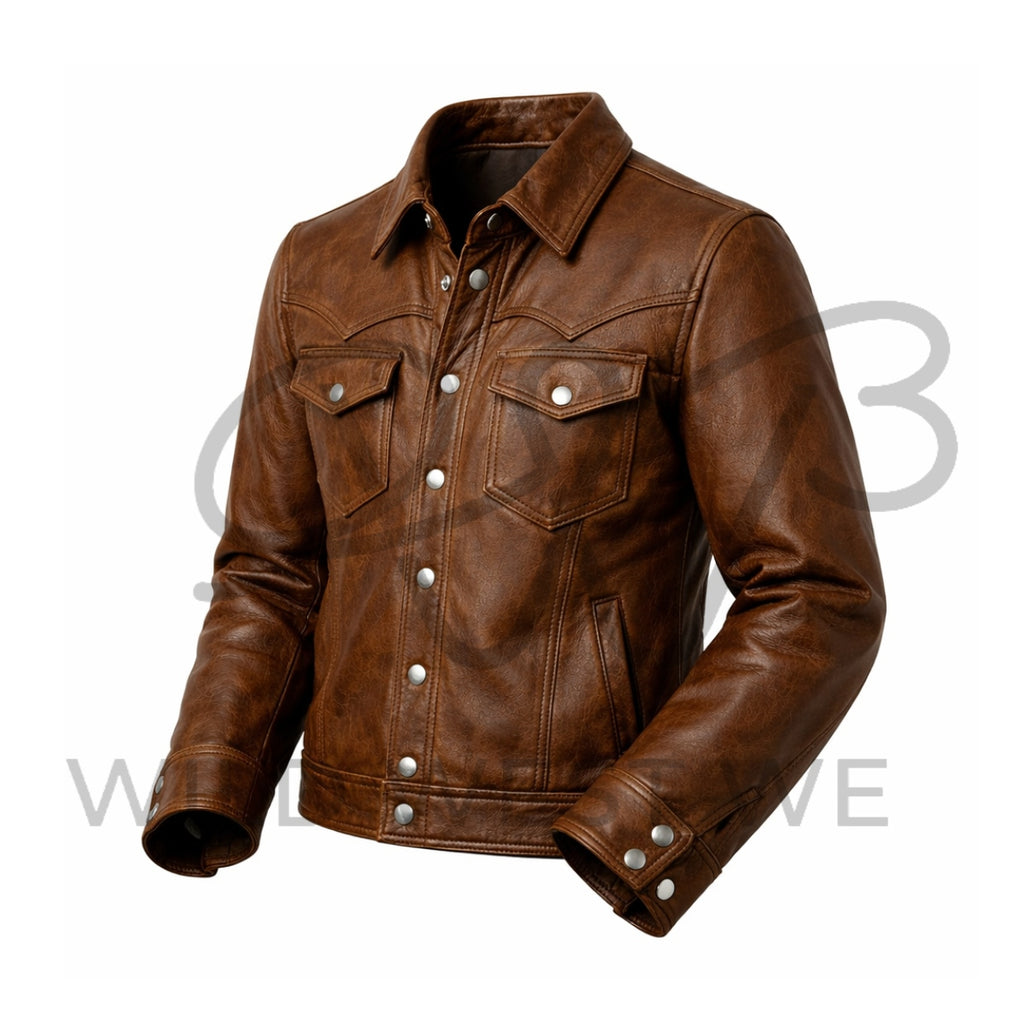 Men’s Brown Cowboy Leather Jacket
