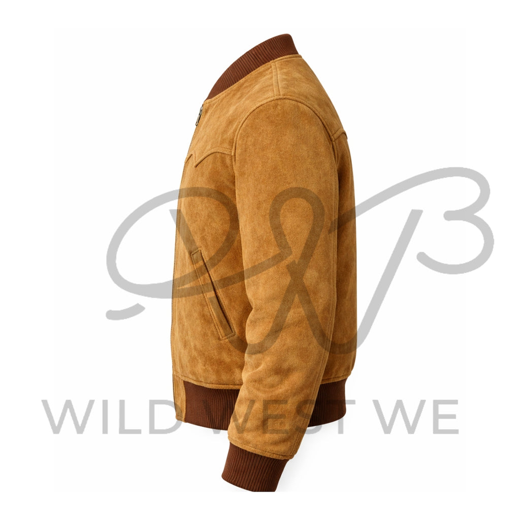 Men’s Suede Western Bomber Jacket