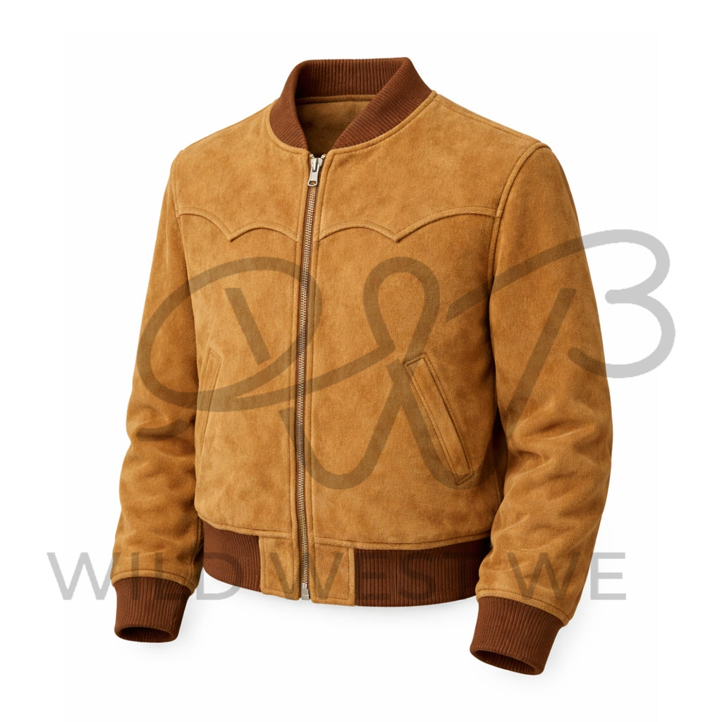 Men’s Suede Western Bomber Jacket