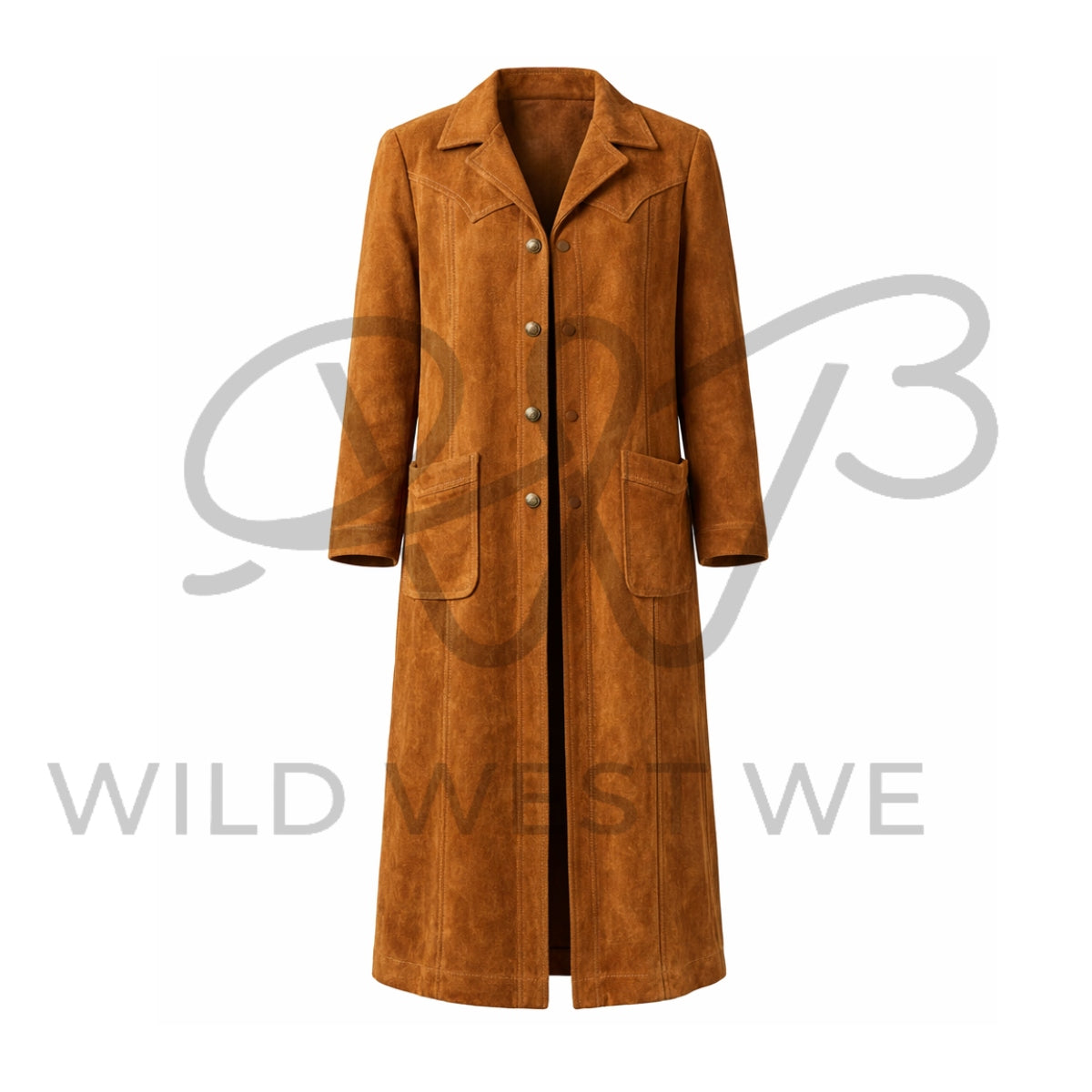 Women’s Tan Suede Western Long Coat