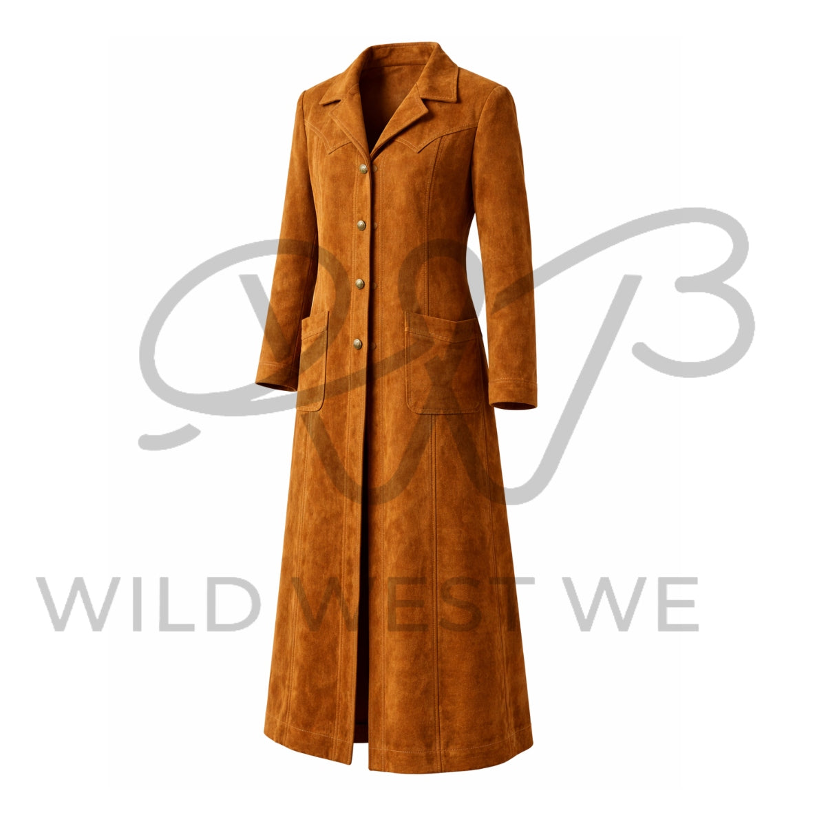Women’s Tan Suede Western Long Coat