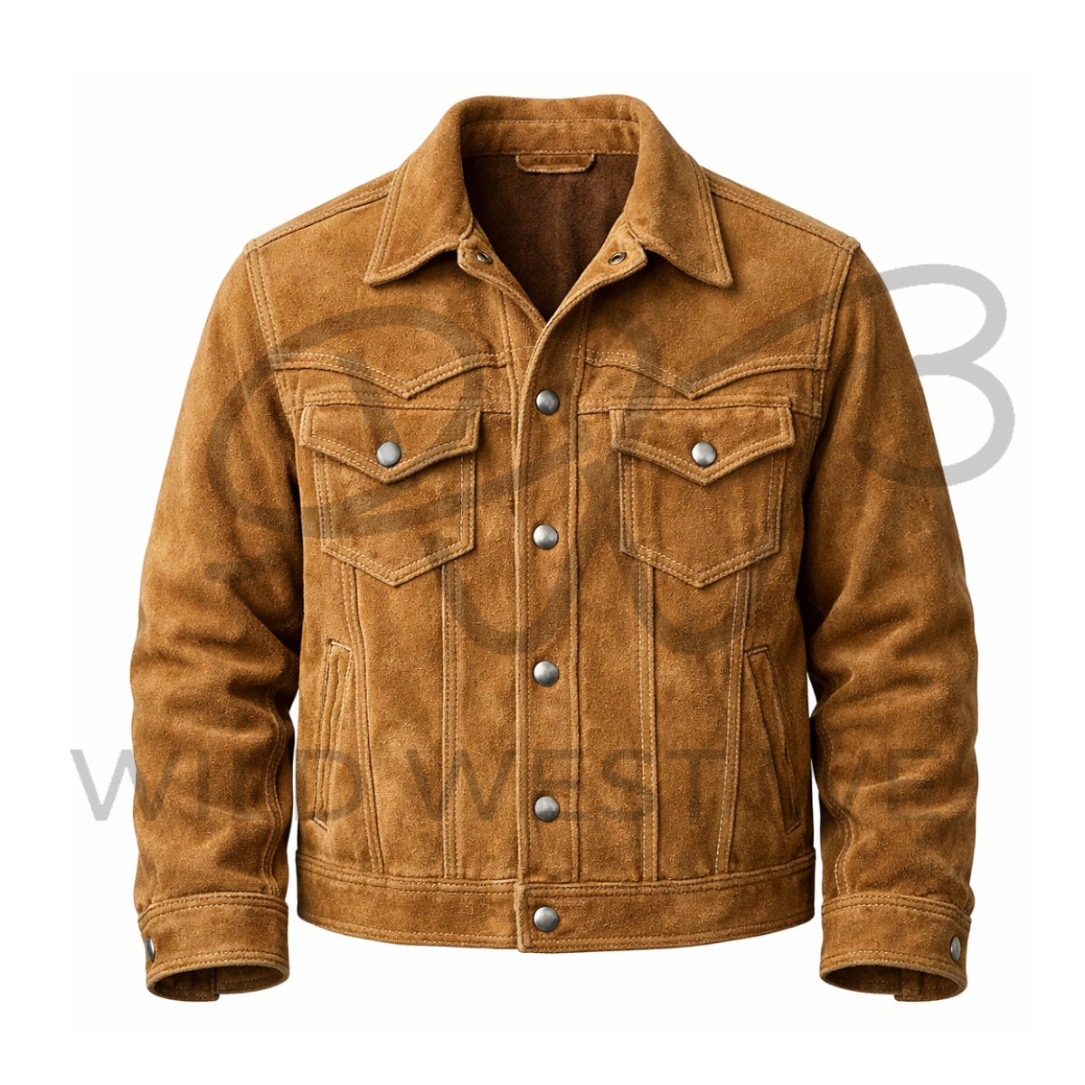 Men’s Tan Suede Western Leather Jacket